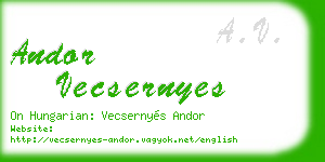 andor vecsernyes business card